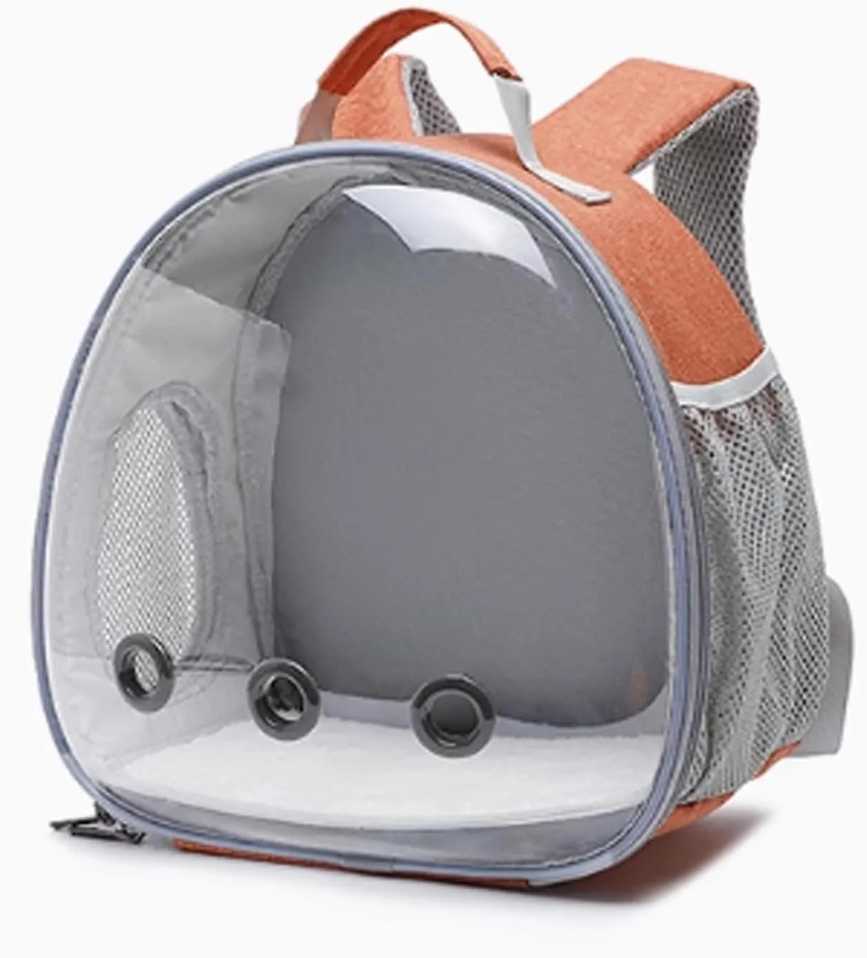 Flight Bird Cage Parrot Outing Double Shoulder Breathable Bird Bag Transparent Backpack Bird Cage Travel Bag Birdcage(Orange)