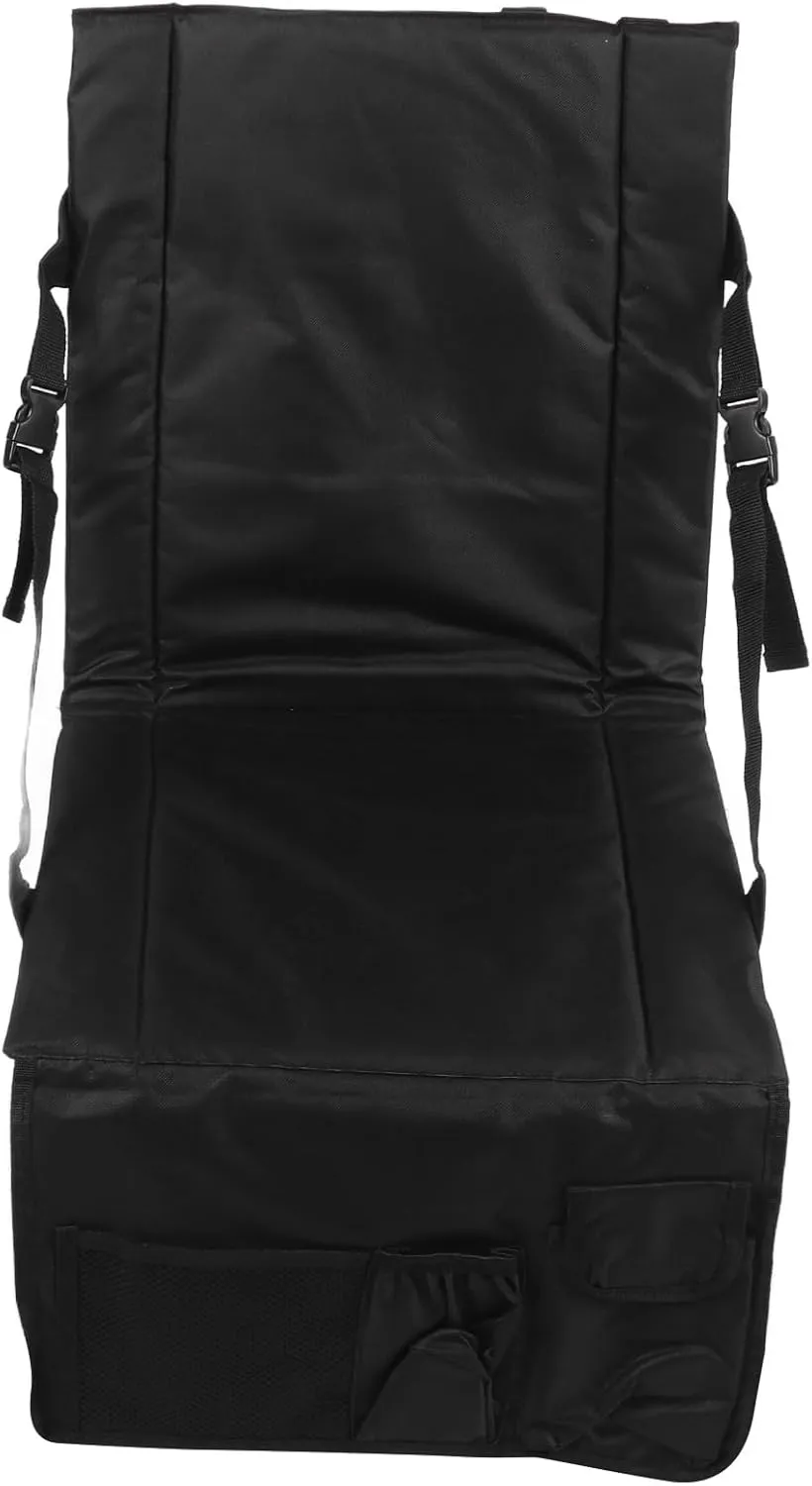 Foldable Stadium Seat Cushion, Stadium Seat Comfortable Support Oxford Cloth Black Folding Seat Pad for Garden Camping Sporting Events, Stadium Seats with Back Support