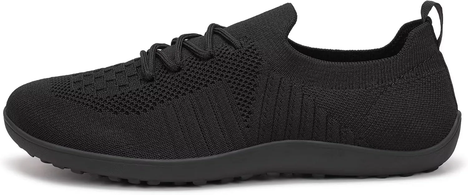 Frank Mully Womens Walking Shoes Wide Toe Box Barefoot Shoes Knitted Fashion Sneaker with Arch Support