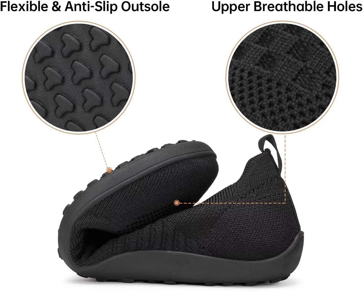 Frank Mully Womens Walking Shoes Wide Toe Box Barefoot Shoes Knitted Fashion Sneaker with Arch Support