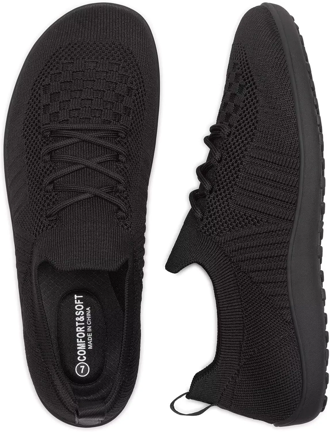 Frank Mully Womens Walking Shoes Wide Toe Box Barefoot Shoes Knitted Fashion Sneaker with Arch Support