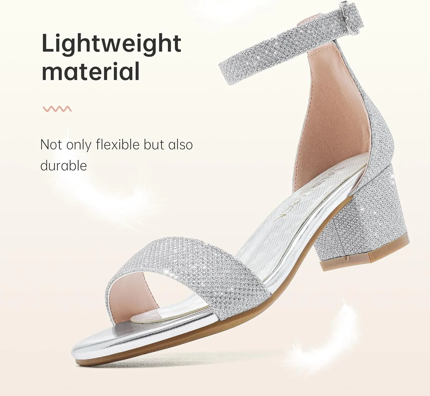 Girls High Heels Sandal for Girls Open Toe Ankle Buckle Strap Dress Shoes for Little Big Kids in Wedding Party Block Chunky Pump Sandals