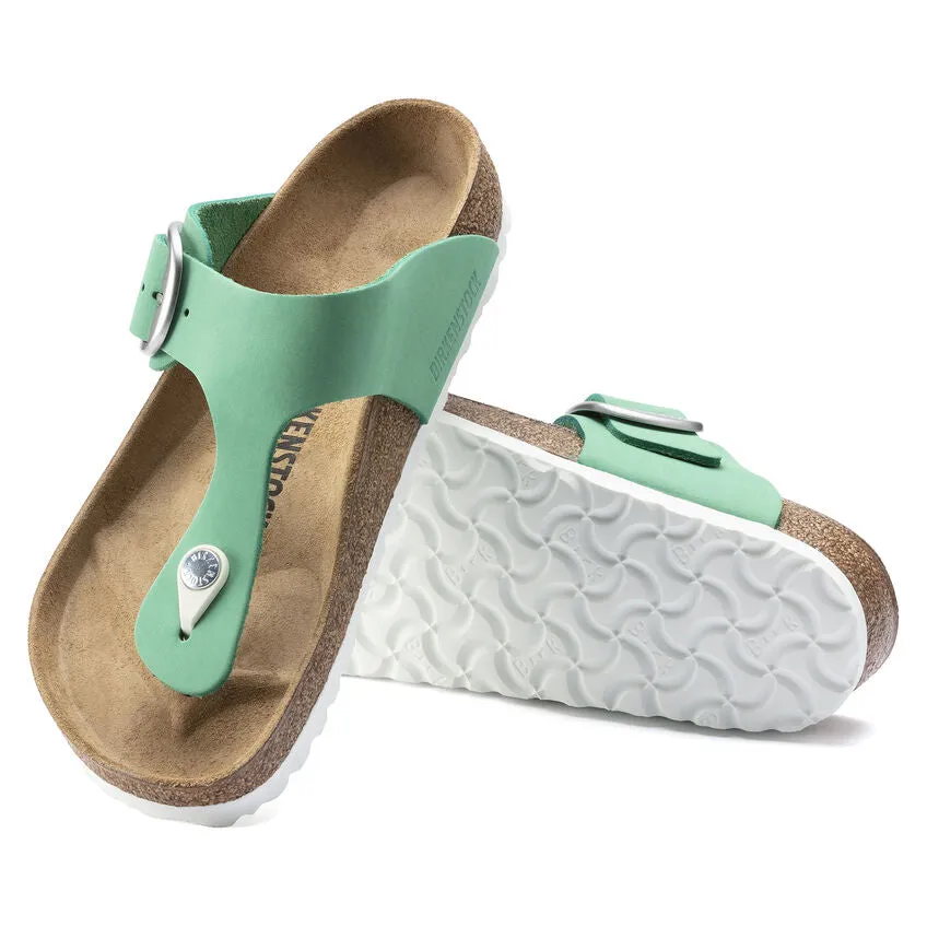Gizeh Big Buckle Jade Nubuck Leather