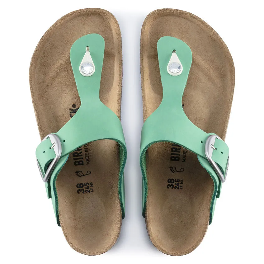 Gizeh Big Buckle Jade Nubuck Leather