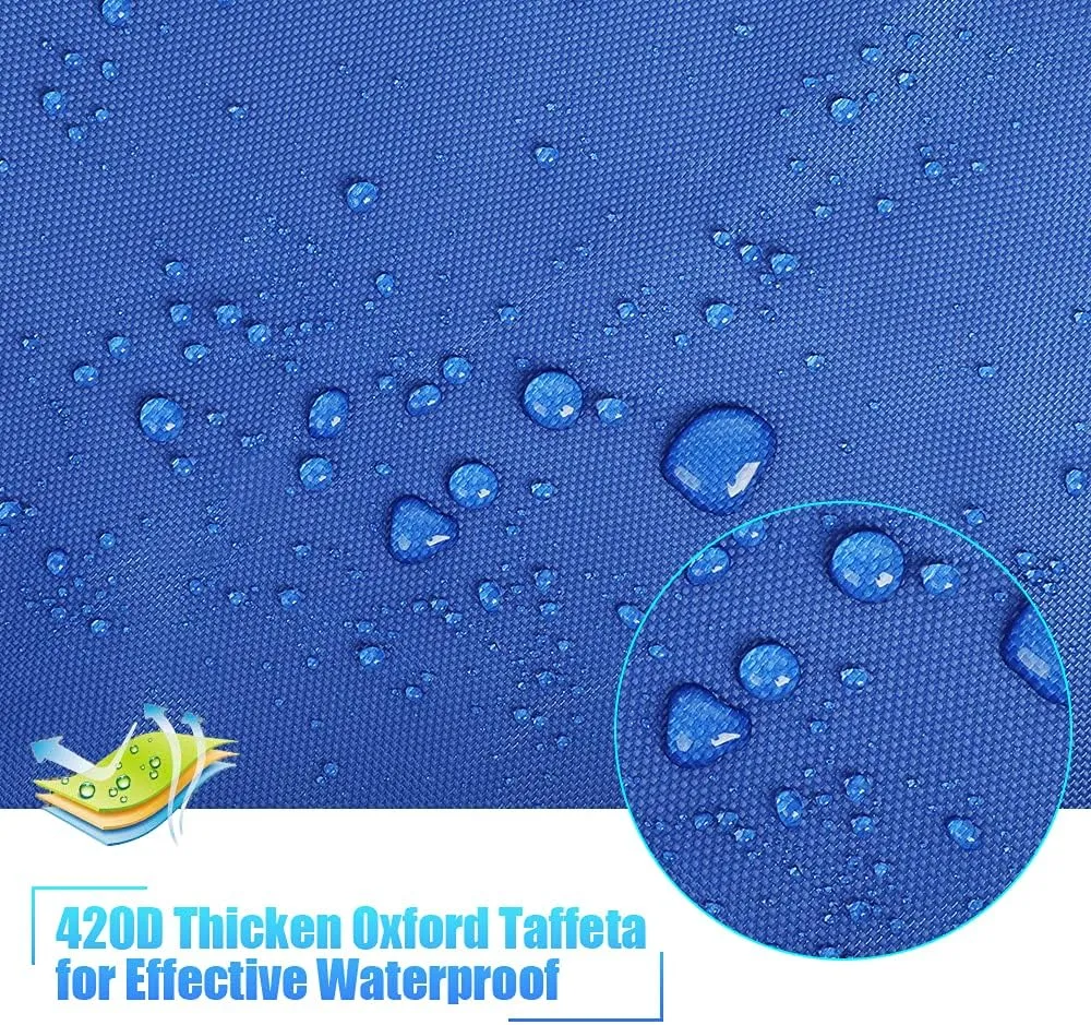 GYMTOP 7.8-18.2ft Waterproof 420D Thickened Kayak Canoe Cover- Outdoor Storage Dust Boat Cover UV Protection Sunblock Shield for Boat/Kayak(Suitable for 9.3-10.7ft Kayak, Dark Blue(420D Thickened))