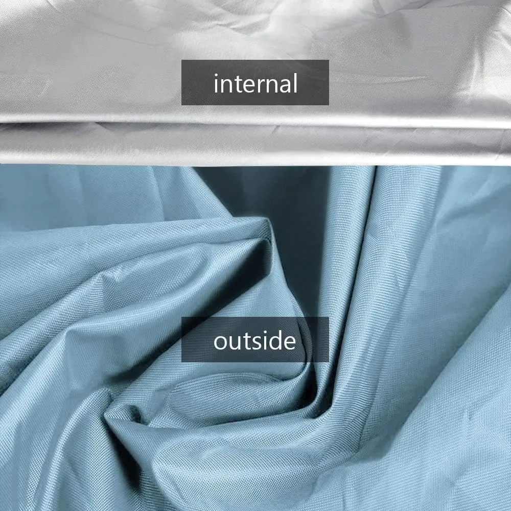GYMTOP 7.8-18ft Waterproof Kayak Cover - UV Protection Sunblock Shield for Fishing Boat/Kayak/Canoe - 7 Sizes [Light Blue(Upgraded), Suitable for 13.8-15ft Kayak]