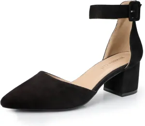 High Heels.Chunky Heel Pointed Closed Toe Pump Shoes,Party Wedding Fashion Shoes,Gifts for Women