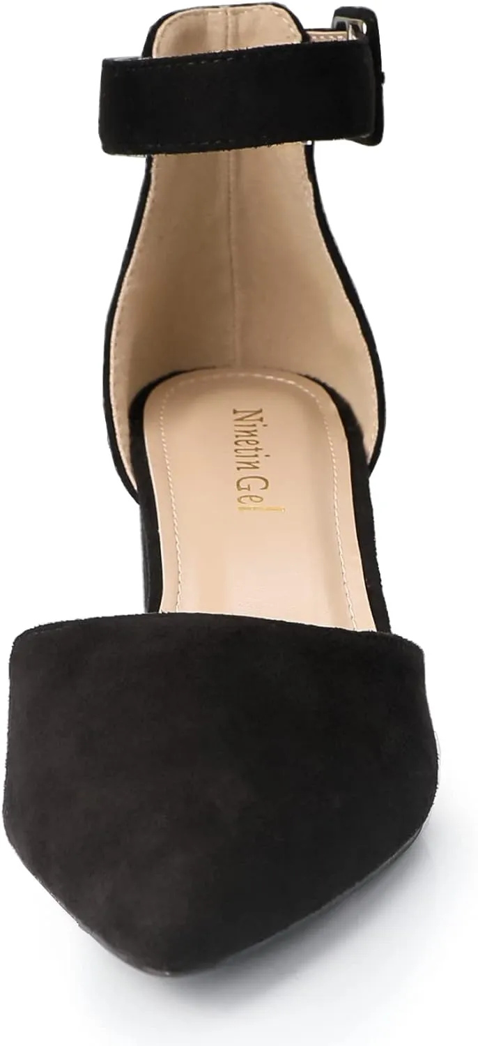 High Heels.Chunky Heel Pointed Closed Toe Pump Shoes,Party Wedding Fashion Shoes,Gifts for Women