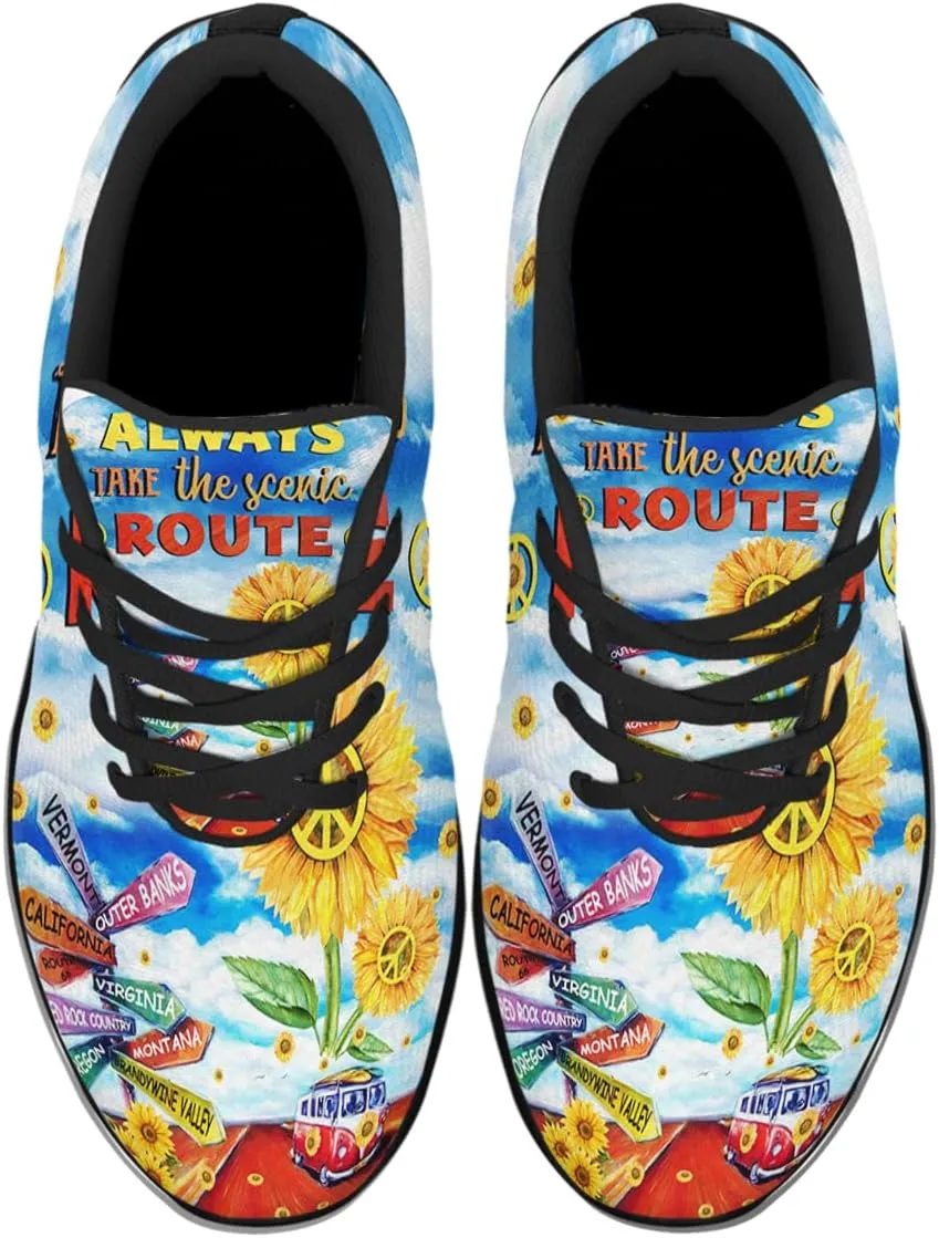Hippie Fashion Sneakers Men Women Running Shoes Lightweight Breathable Casual Sports Walking Shoes
