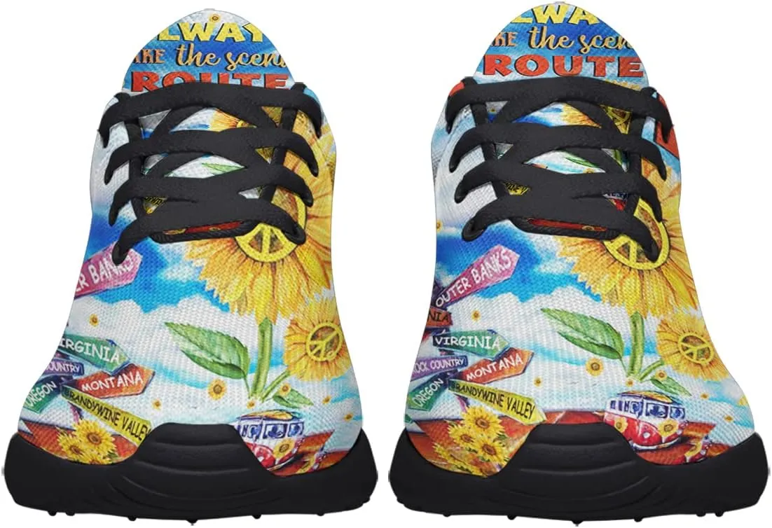 Hippie Fashion Sneakers Men Women Running Shoes Lightweight Breathable Casual Sports Walking Shoes
