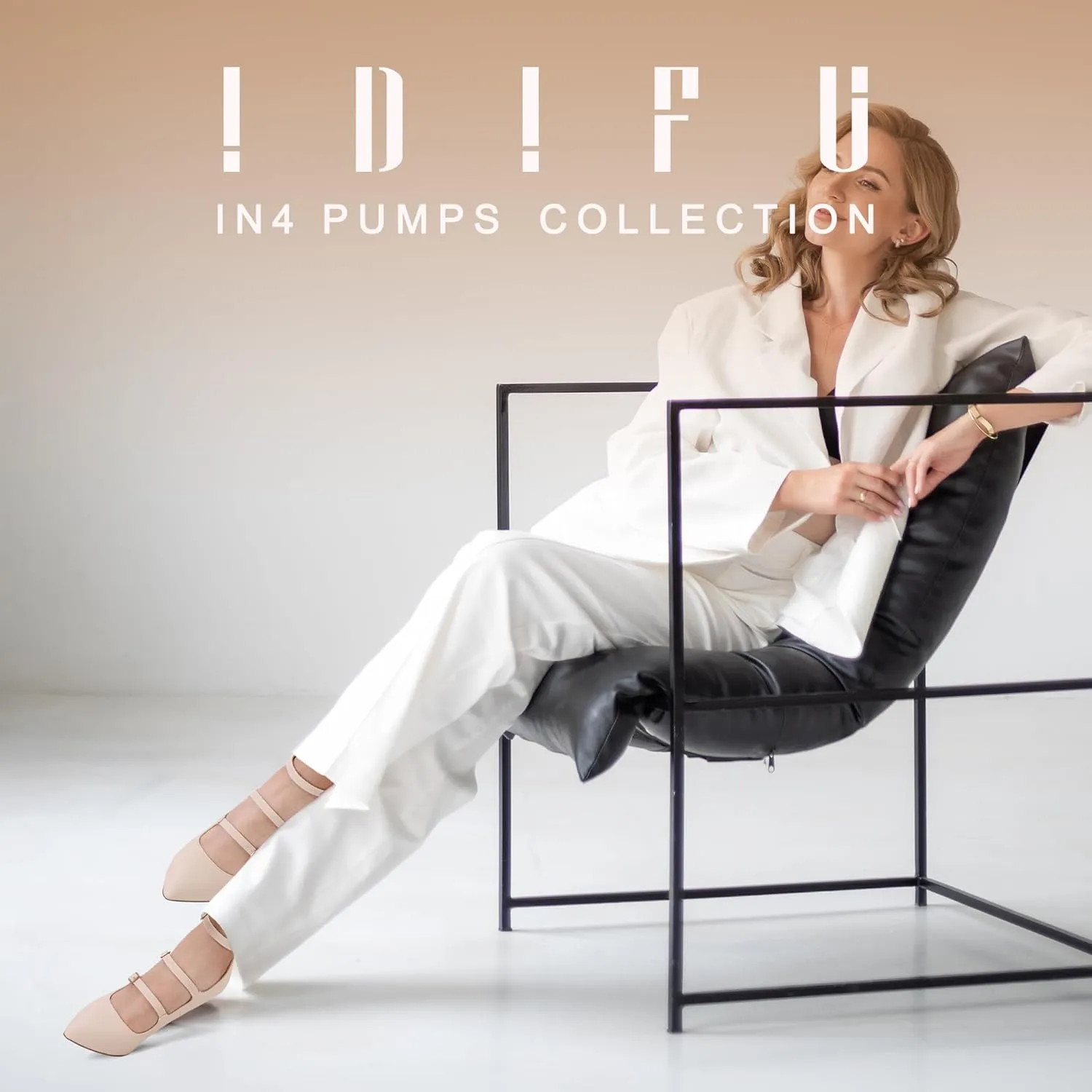 IDIFU IN4 Women's Pumps High Heels Dress Shoes for Women Closed Toe Strappy Heels Wedding Comfortable Dressy Formal Stiletto Ankle Strap Pointed Toe Three Strap Heels Pump Shoes