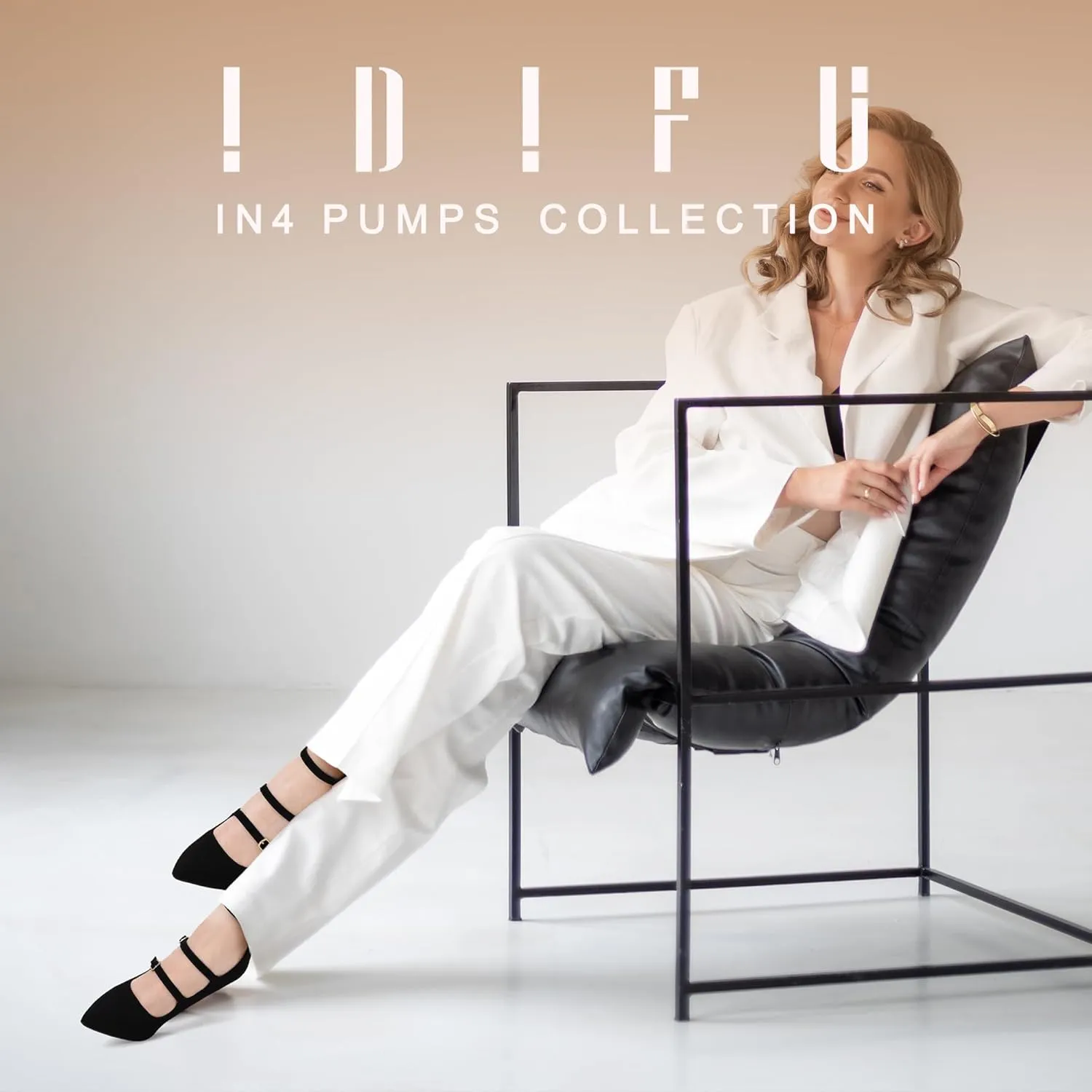 IDIFU IN4 Women's Pumps High Heels Dress Shoes for Women Closed Toe Strappy Heels Wedding Comfortable Dressy Formal Stiletto Ankle Strap Pointed Toe Three Strap Heels Pump Shoes