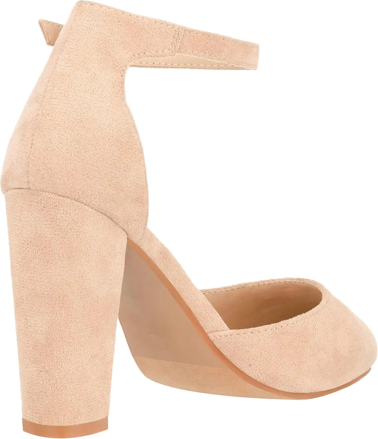 ILLUDE Women's High Block Heels Pumps Pointed Closed Toe Ankle Strap High Heel Pump Shoes