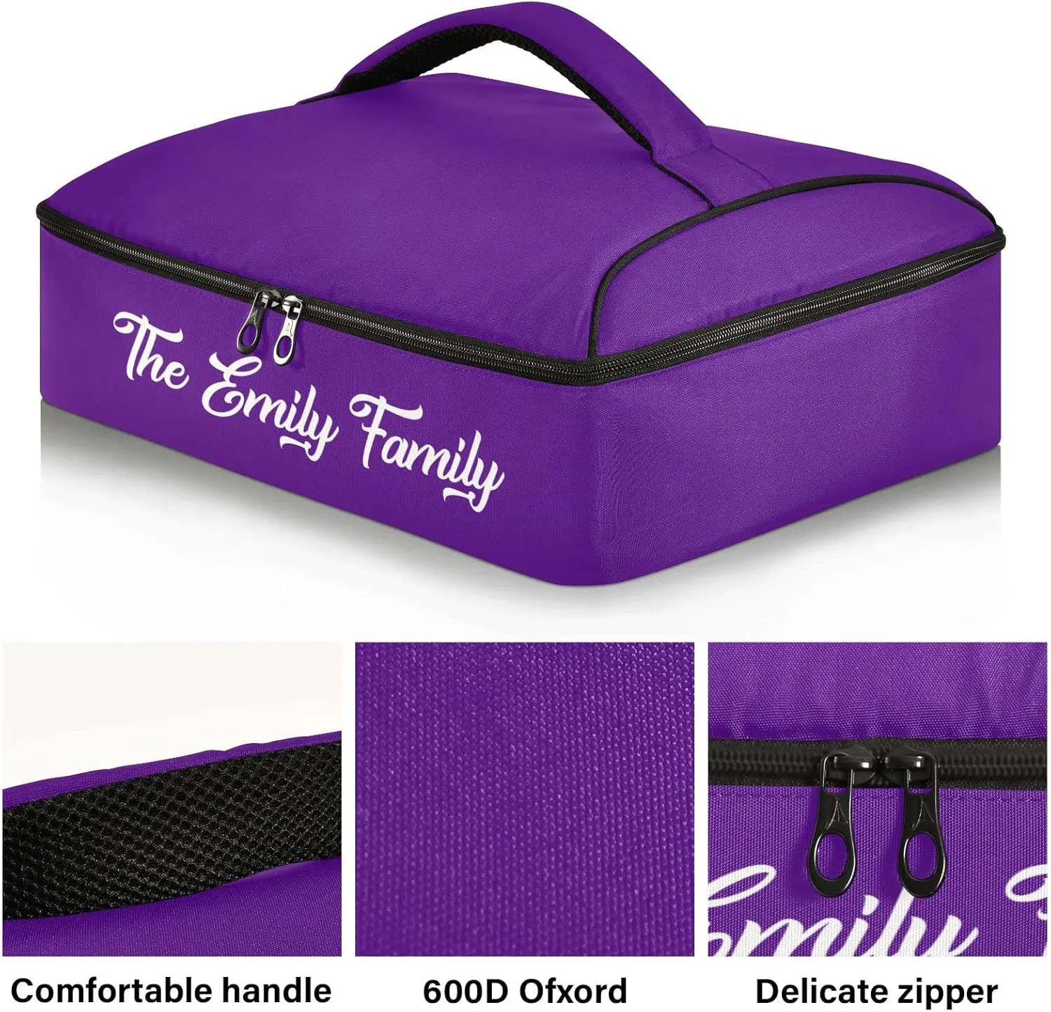 Indigo Custom Casserole Carriers for Hot or Cold Food Personalized Name Insulated Casserole Dish Carrier Bag Lunch Tote Bag for Cookouts Party Picnic Beach