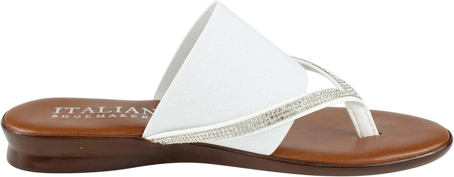 ITALIAN Shoemakers Sorbi Womens Flip Flop Slide Sandals - Dressy Shoe for Women Low Wedge Comfort Heel