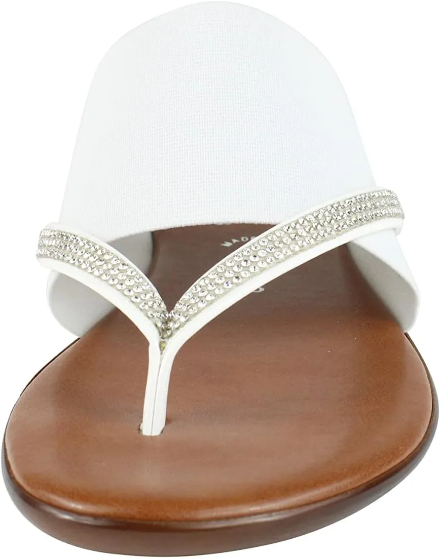 ITALIAN Shoemakers Sorbi Womens Flip Flop Slide Sandals - Dressy Shoe for Women Low Wedge Comfort Heel
