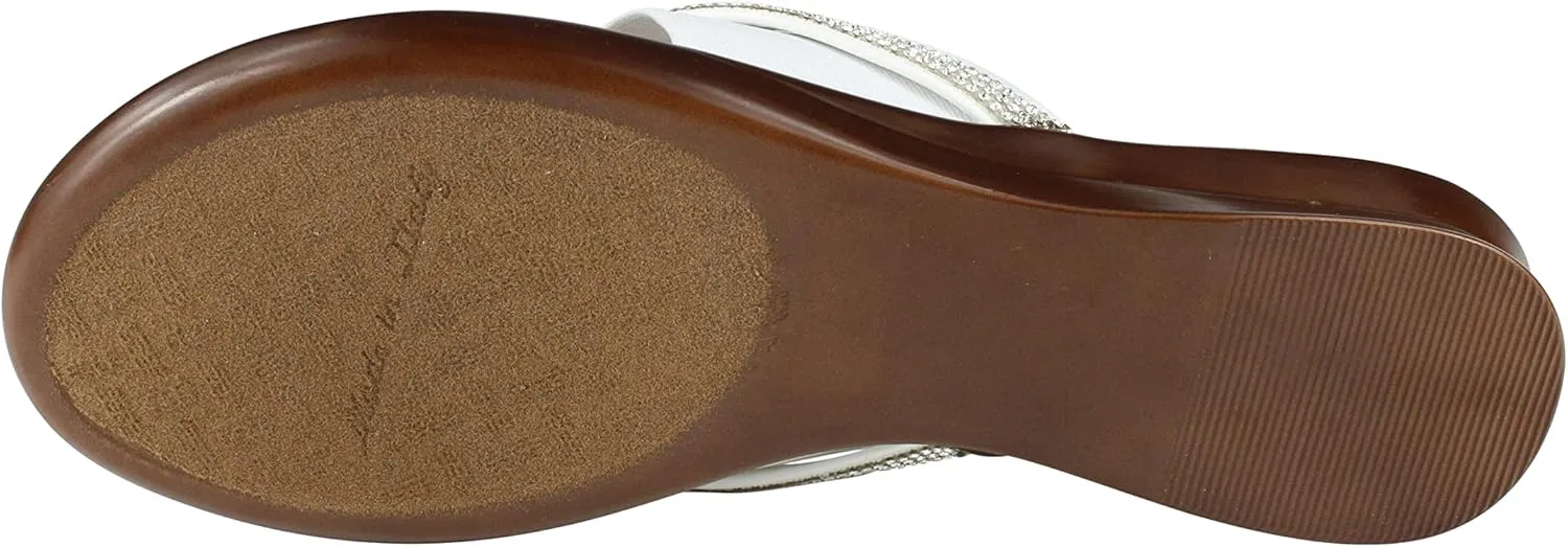 ITALIAN Shoemakers Sorbi Womens Flip Flop Slide Sandals - Dressy Shoe for Women Low Wedge Comfort Heel