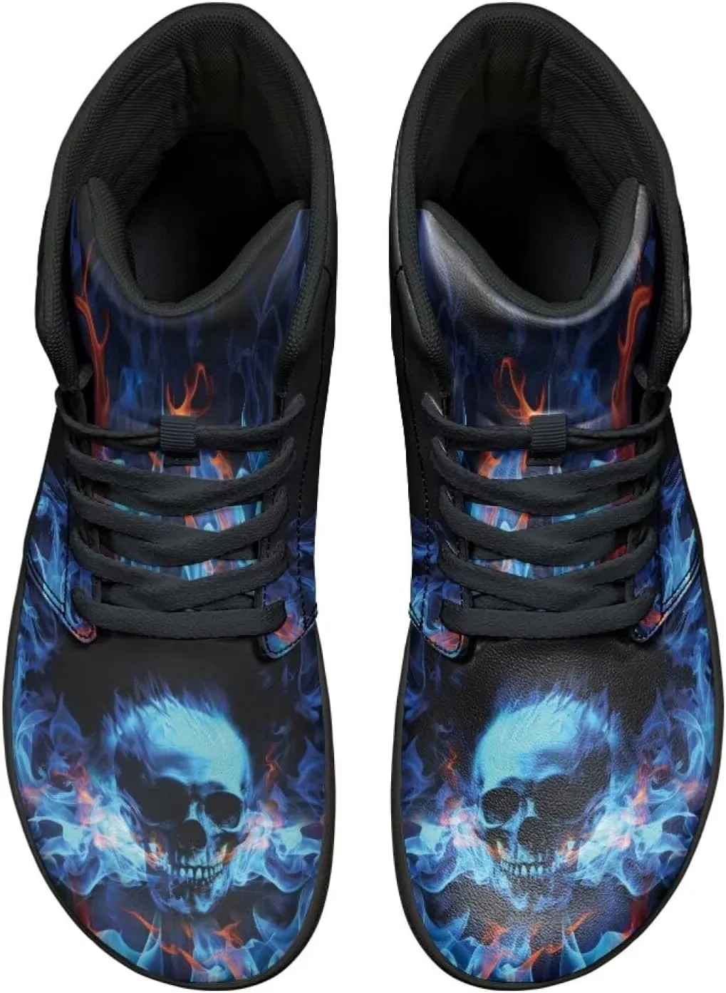 Jeiento Skull High Top Barefoot Running Shoes Breathable Sneaker for Men