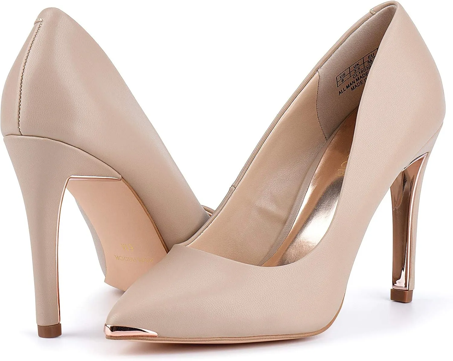 JENN ARDOR Womens Heels 4 Inch High Heels for Women Stiletto Pumps Closed Pointed Toe Office Lady Wedding Party Elegant Dress Heeded Shoes