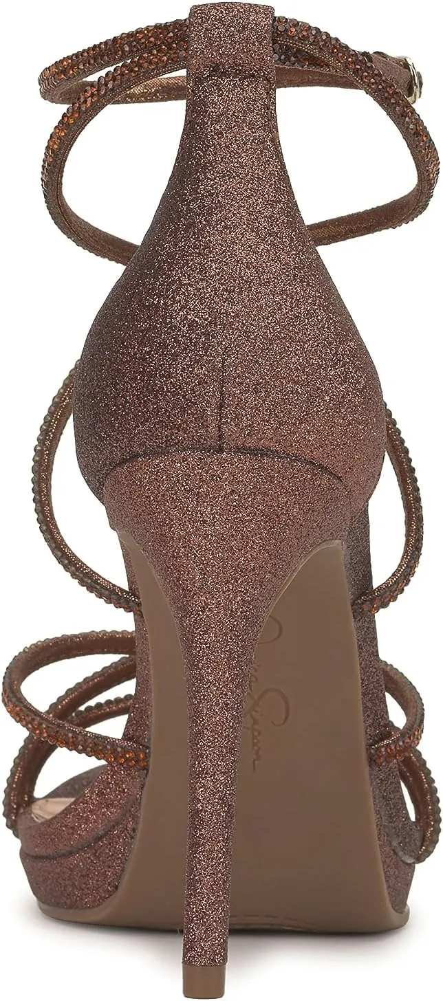 Jessica Simpson Womens Jaeya Rhinestone Strappy Dress Sandals