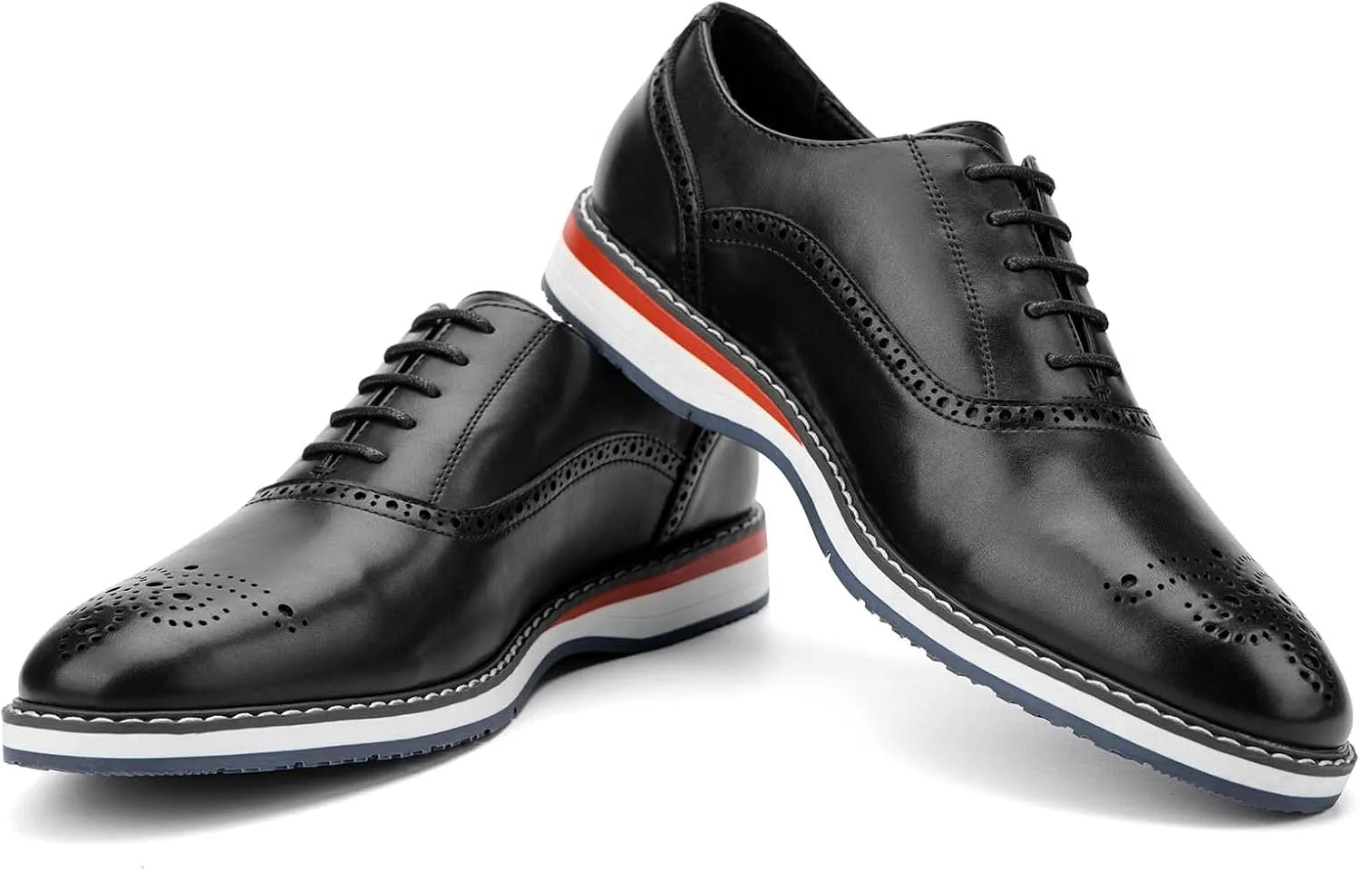 JITAI Men's Oxford Dress Shoes Lightweight Fashion Shoes with Wingtip Brogue & Lace-up Design