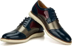 JITAI Men's Oxford Shoes,Dress Shoes Lace-up Wingtip Brogue Shoe Mens Lightweight Fashion Shoes.