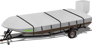 Jon Boat Cover 12FT-14FT, 800D Heavy Duty Oxford All Weather Protection Boat Cover Beam Width Up to 70 Inch