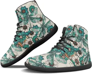 JoyLamoria Unisex High Top Shoes Laces Up Fashion Leather Skate Sneaker Mid Top Barefoot Shoes Lightweight,Marble Print