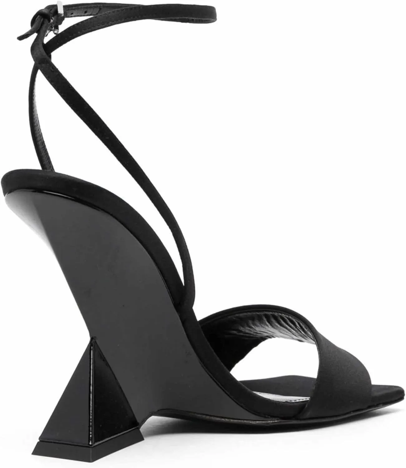 Kluolandi High Heel Wedge Sandals for Women Open Toe Ankle Strap Heeled Sandals Satin Heels