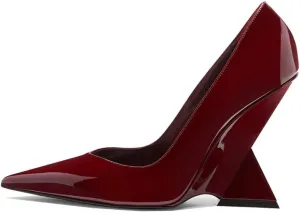 Kluolandi Women's Pumps Shoes Closed Pointed Toe Wedge Pump High Heels for Women Dress Wedding Bride Office