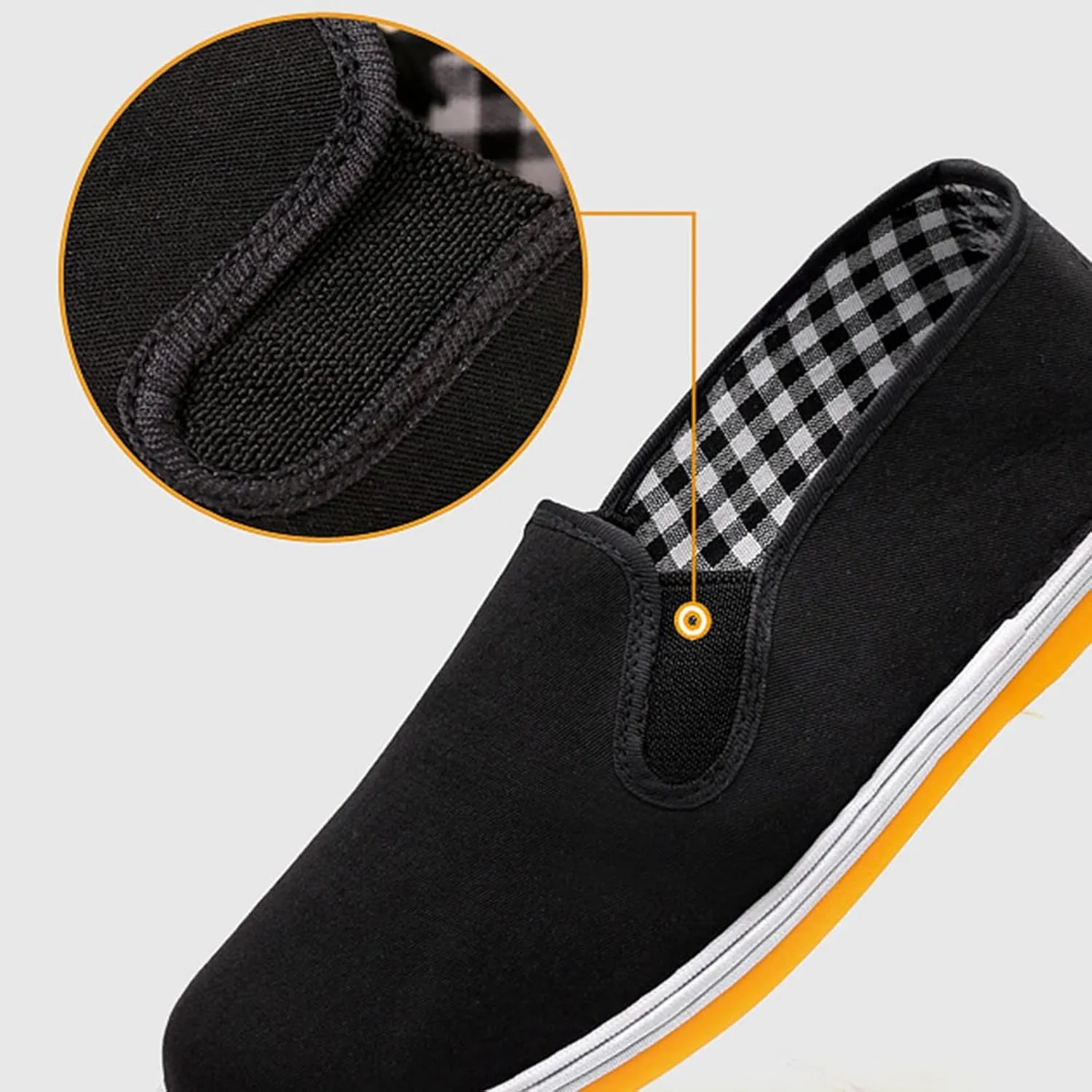 Kung Fu Tai Chi Martial Arts Shoes, Men Chinese Breathable Slip-On Martial Traditional Arts Old Peking Shoes, Comfortable Non Slip Rubber Sole Qigong Trainerss, for Leisure, Walking, Rock