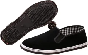 Kung Fu Tai Chi Martial Arts Shoes, Men Chinese Breathable Slip-On Martial Traditional Arts Old Peking Shoes, Comfortable Non Slip Rubber Sole Qigong Trainerss, for Leisure, Walking, Rock