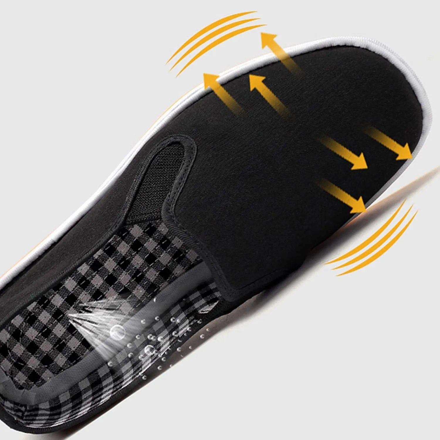 Kung Fu Tai Chi Martial Arts Shoes, Men Chinese Breathable Slip-On Martial Traditional Arts Old Peking Shoes, Comfortable Non Slip Rubber Sole Qigong Trainerss, for Leisure, Walking, Rock