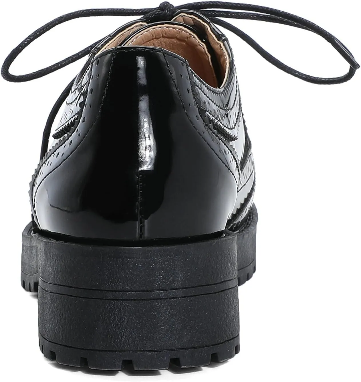 KysBloes Women Lace Up Platform Oxford Shoes Chunky Heel Wingtip Pumps Vintage Brogue Saddle Shoes