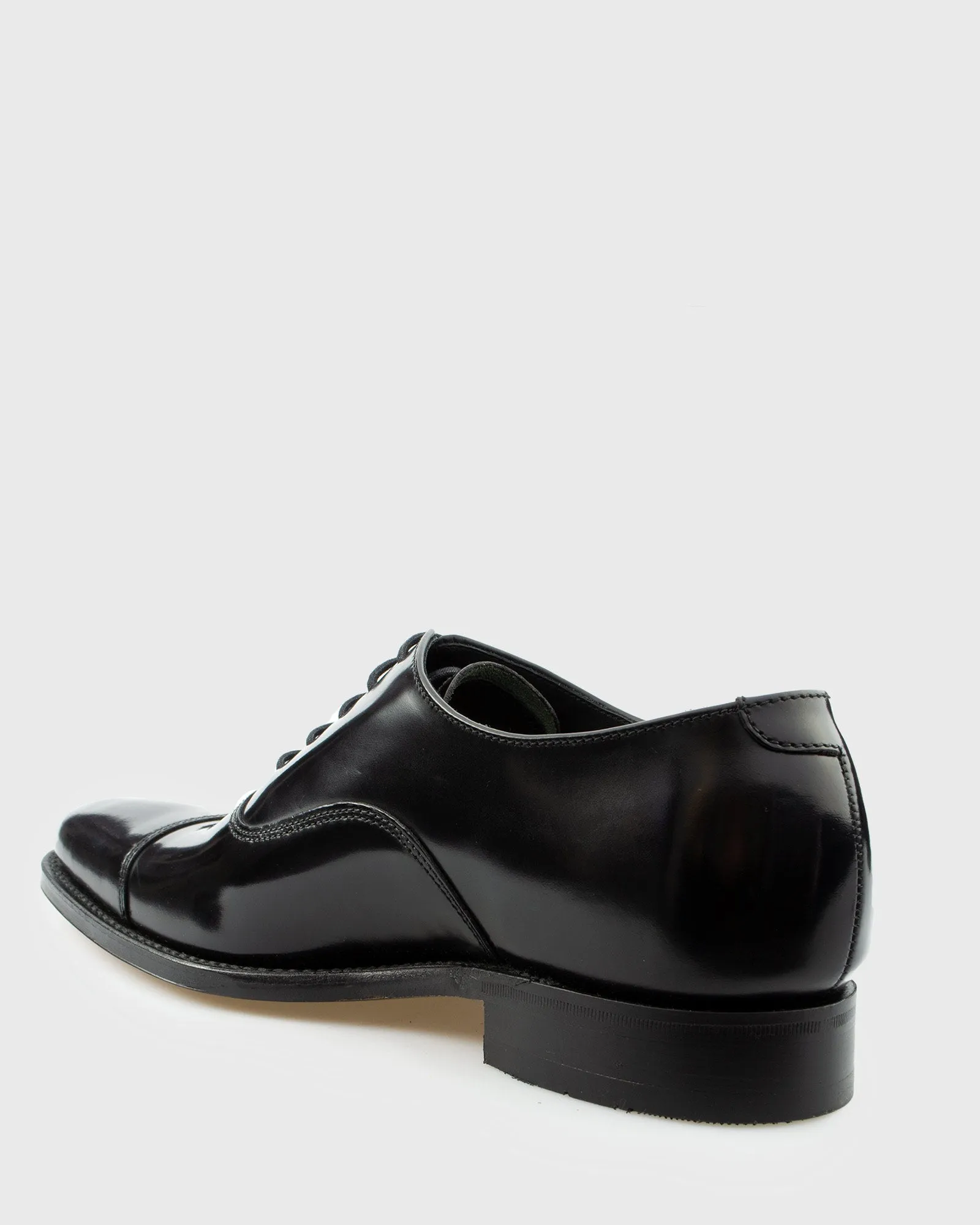 LOAKE SMITH BLACK POLISHED GOODYEAR WELTED OXFORD SHOE