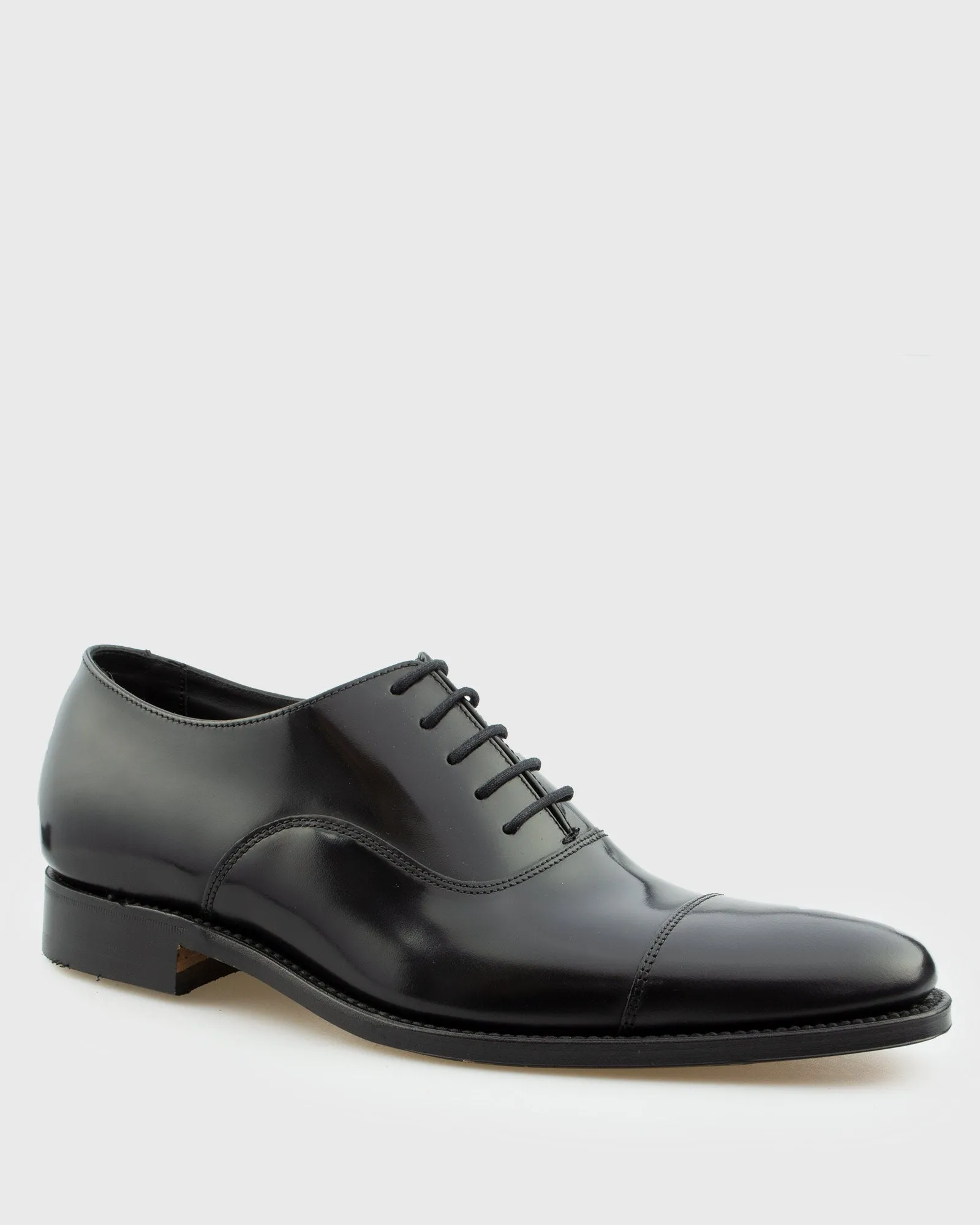 LOAKE SMITH BLACK POLISHED GOODYEAR WELTED OXFORD SHOE