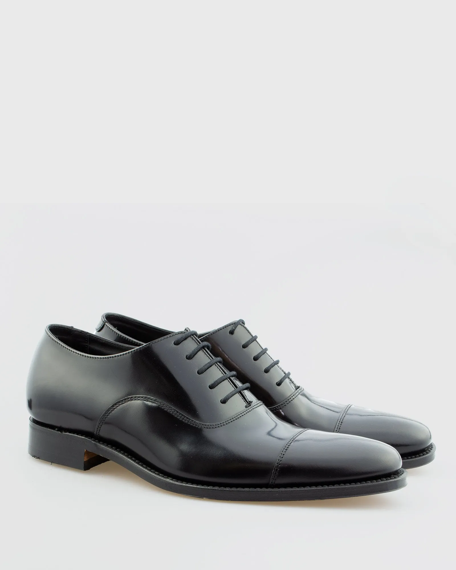 LOAKE SMITH BLACK POLISHED GOODYEAR WELTED OXFORD SHOE