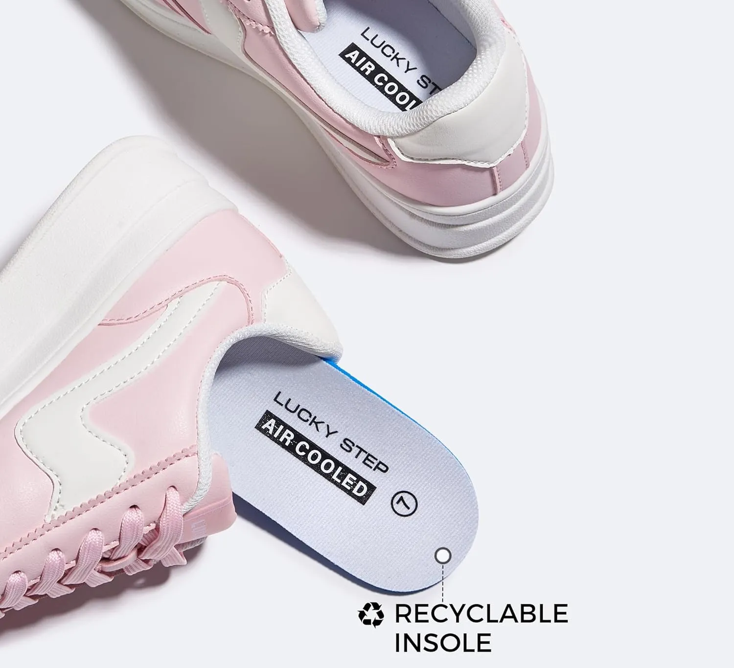 LUCKY STEP Women's Platform Fashion Sneakers Thick Sole Suede Genuine Leather Classic Rubber Gum Sole Low Top Casual Walking Shoes