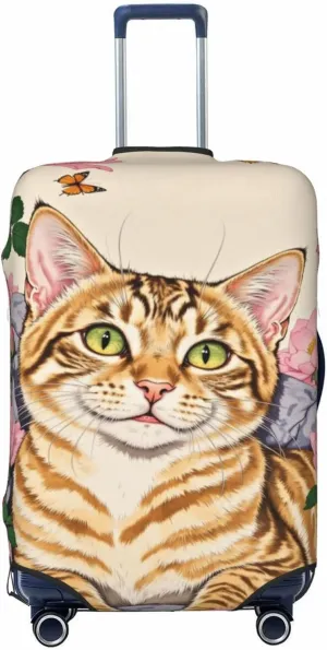 Luggage Cover For Travel Retro Cat Stuff– Scratch-Resistant Ideal For Travel 20-28 Inch.