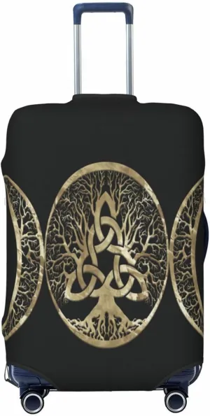Luggage Cover For Travel Triple Moon Goddess Pentacle Crescent– High Elasticity Ideal For Travel 20-28 Inch.