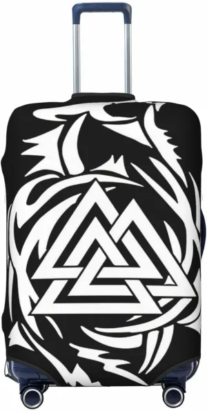 Luggage Cover For Travel Vikings Norse Mythology Odin Wolf–dustproof Ideal For Travel 20-28 Inch.