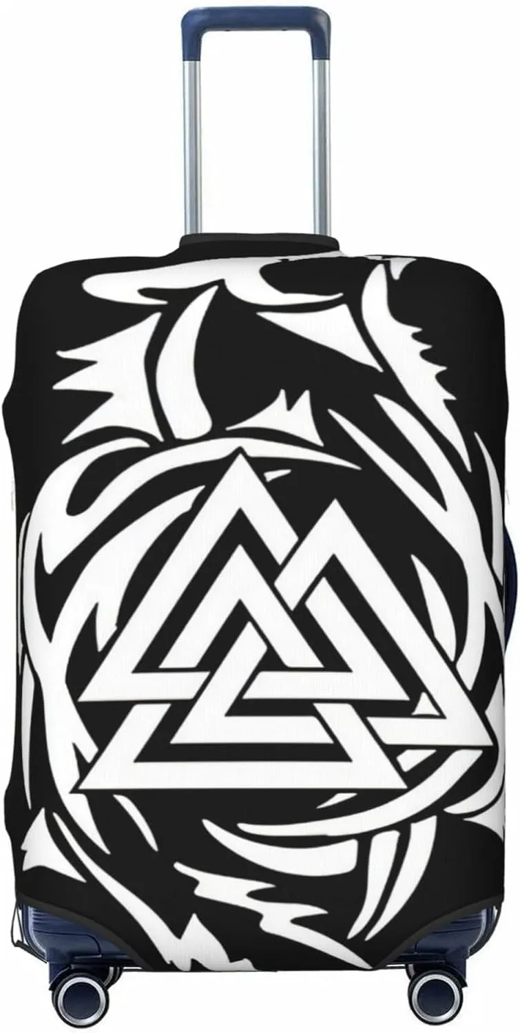 Luggage Cover For Travel Vikings Norse Mythology Odin Wolf–dustproof Ideal For Travel 20-28 Inch.
