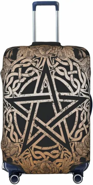 Luggage Cover For Travel Wiccan Occult Pentagram Pentacle Pagan–dustproof Ideal For Travel 20-28 Inch.
