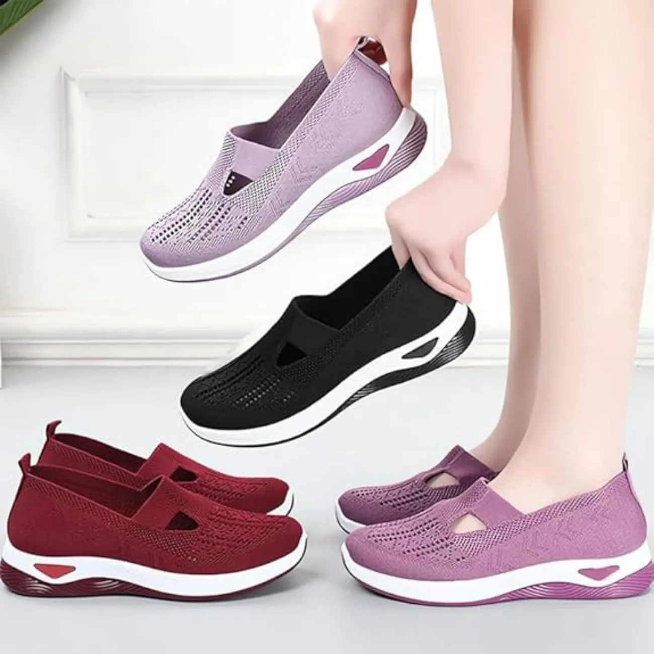 Lunashinex Knitted Sneakers, Knitted Sneakers For Women, Women'S Comfortable Breathable Knitted Sneakers