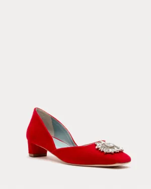 McCall Mini Block Heel - Velvet Red