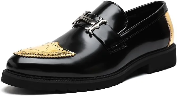Men's Dress Shoes Slip On Classic Formal Business Derby Shoes Casual Work Office Men Brogue Oxfords Shoes
