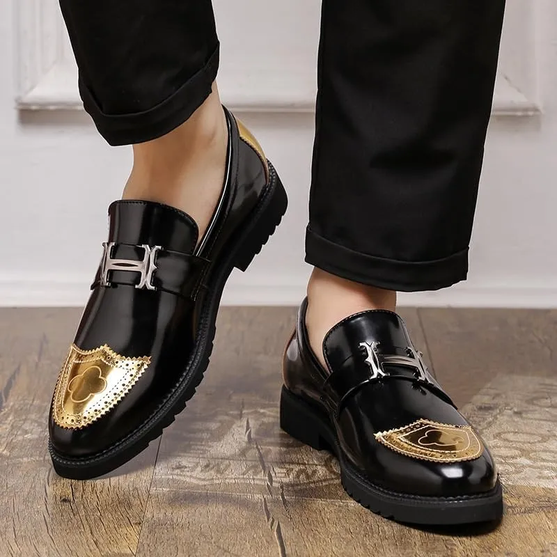 Men's Dress Shoes Slip On Classic Formal Business Derby Shoes Casual Work Office Men Brogue Oxfords Shoes