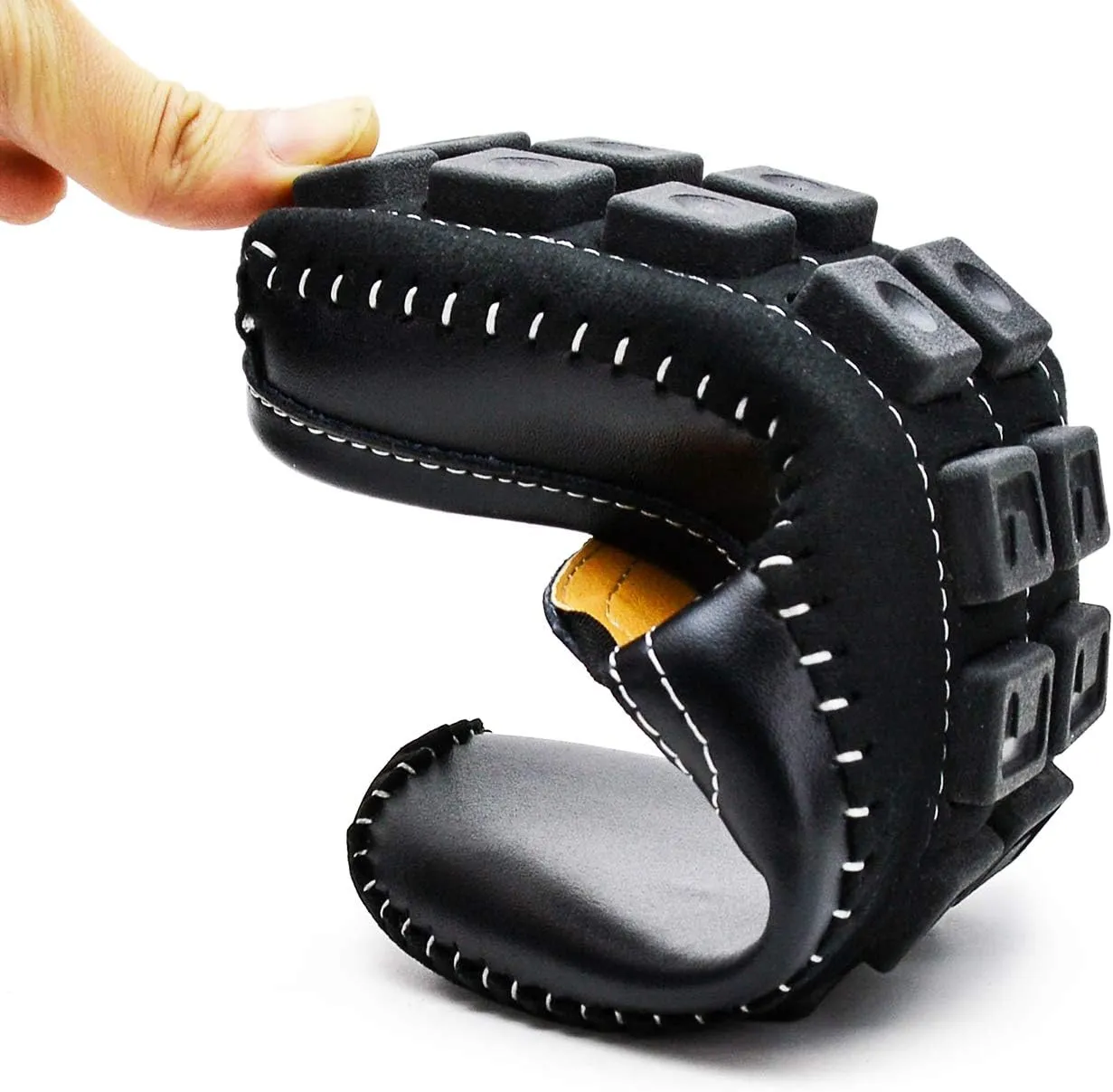 Mens Mules Clog Slippers Breathable Punching Genuine Leather Slip on Casual Backless Loafer Shoes