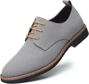 Men's Oxford Dress Shoes Classic Lace Up Casual Suede Leather Low-Top British Business Breathable Formal
