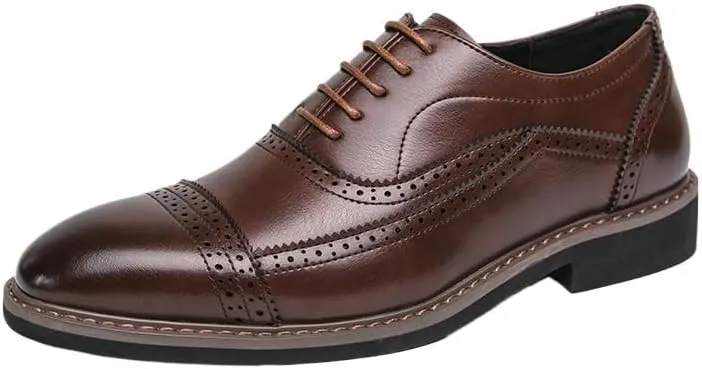 Men's Pointed Toe Lace Ups Dress Shoes Breathable Casual Shoes for Men(White-Patch Five-Pointed star4,12)